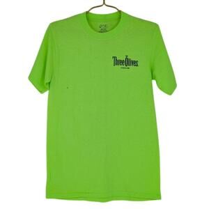 Three Olives Neon Electric Green Unisex Crewneck T-Shirt Tee Top - Size S - FUC